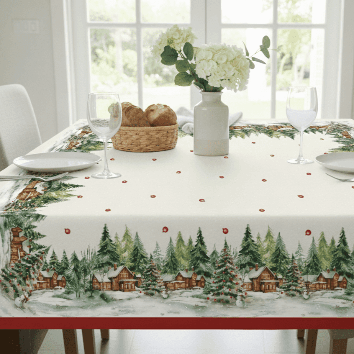 Tovaglia Rettangolare Paesaggio di Natale - 2 Misure | Pietro Zanetti Home Immagine del prodotto Tovaglia Rettangolare Paesaggio di Natale - 2 Misure | Pietro Zanetti Home