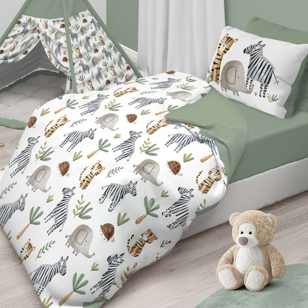 Copripiumino Singolo Baby Dream Zebre in 100% Cotone | Daunex Immagine del prodotto Copripiumino Singolo Baby Dream Zebre in 100% Cotone | Daunex