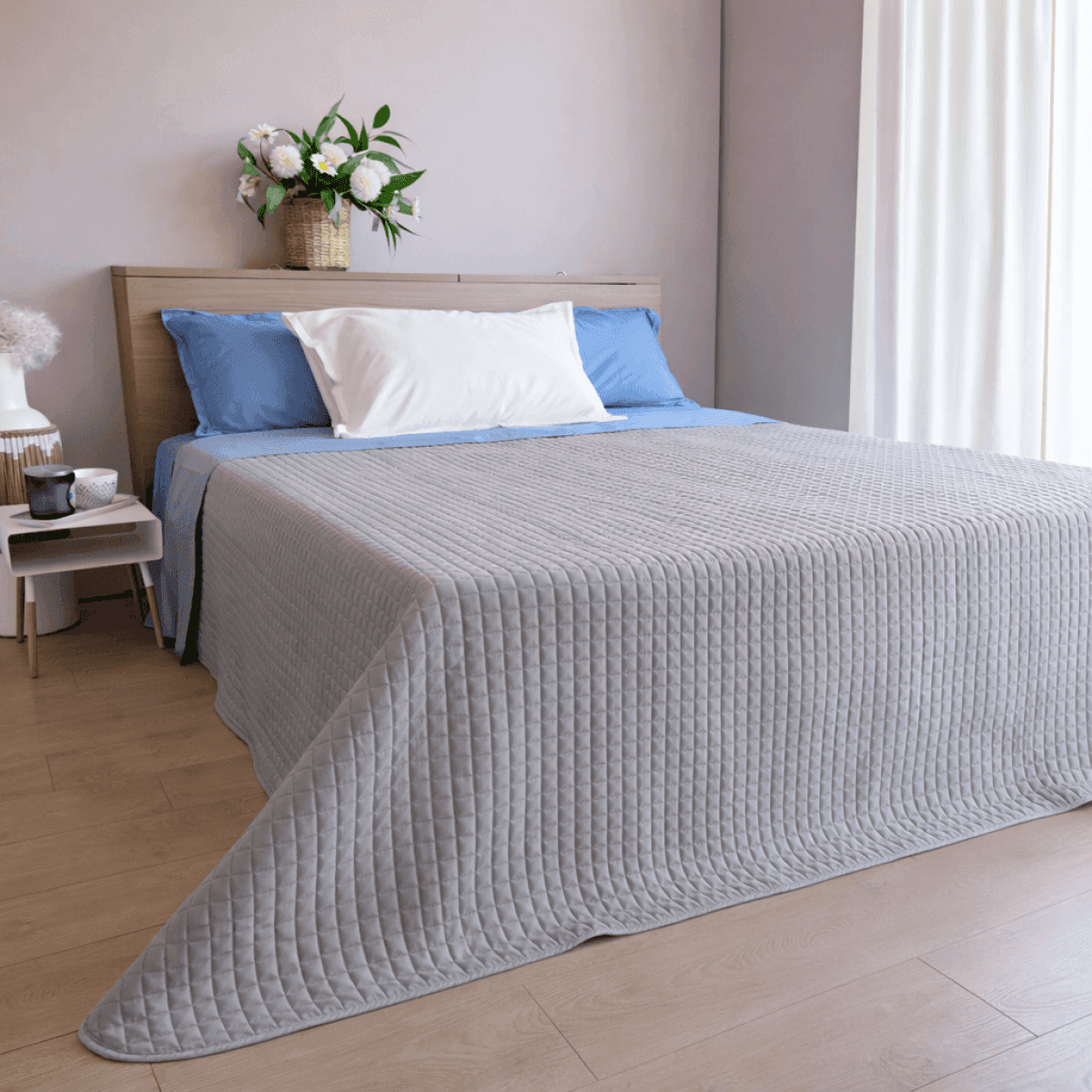 Trapuntino Primaverile Matrimoniale Quilt in Raso di Cotone - 4 Colori | Pietro Zanetti Home Immagine del prodotto Trapuntino Primaverile Matrimoniale Quilt in Raso di Cotone - 4 Colori | Pietro Zanetti Home