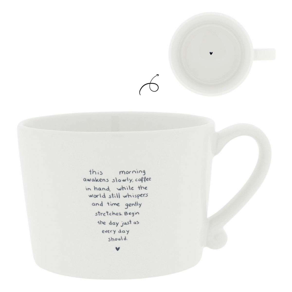 Mug in Ceramica Bianca Heart in Words | Bastion Collections Immagine del prodotto Mug in Ceramica Bianca Heart in Words | Bastion Collections