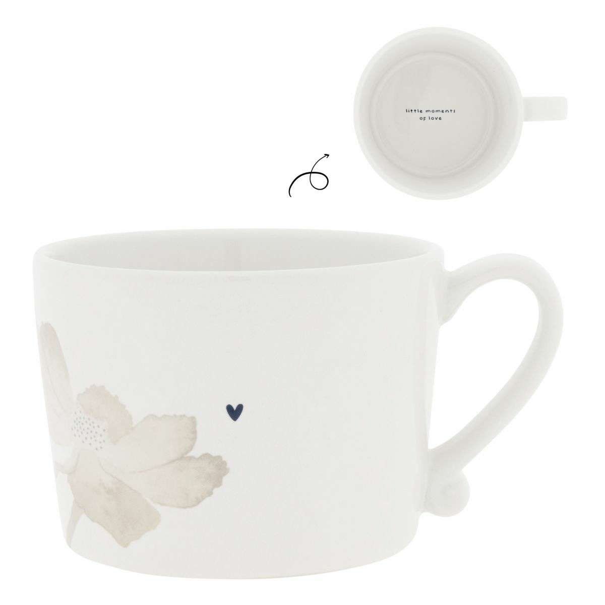 Mug in Ceramica Bianca Flowers Moments of Love | Bastion Collections Immagine del prodotto Mug in Ceramica Bianca Flowers Moments of Love | Bastion Collections