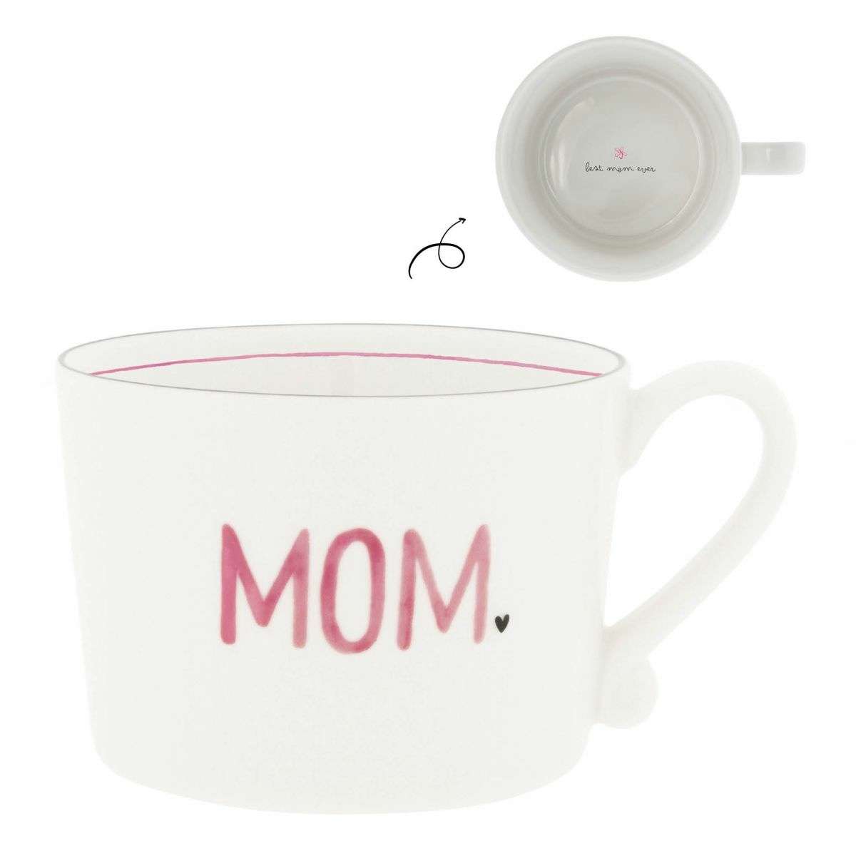 Mug in Ceramica Bianca Rose Mom | Bastion Collections Immagine del prodotto Mug in Ceramica Bianca Rose Mom | Bastion Collections