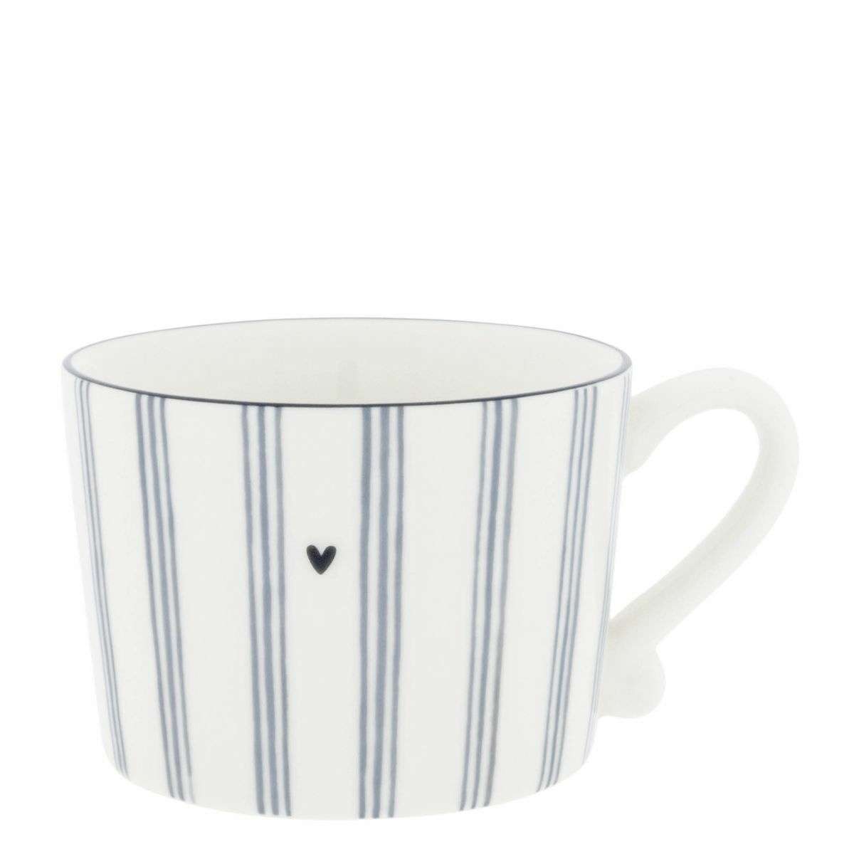 Mug in Ceramica Bianca Blue Small Stripes | Bastion Collections Immagine del prodotto Mug in Ceramica Bianca Blue Small Stripes | Bastion Collections