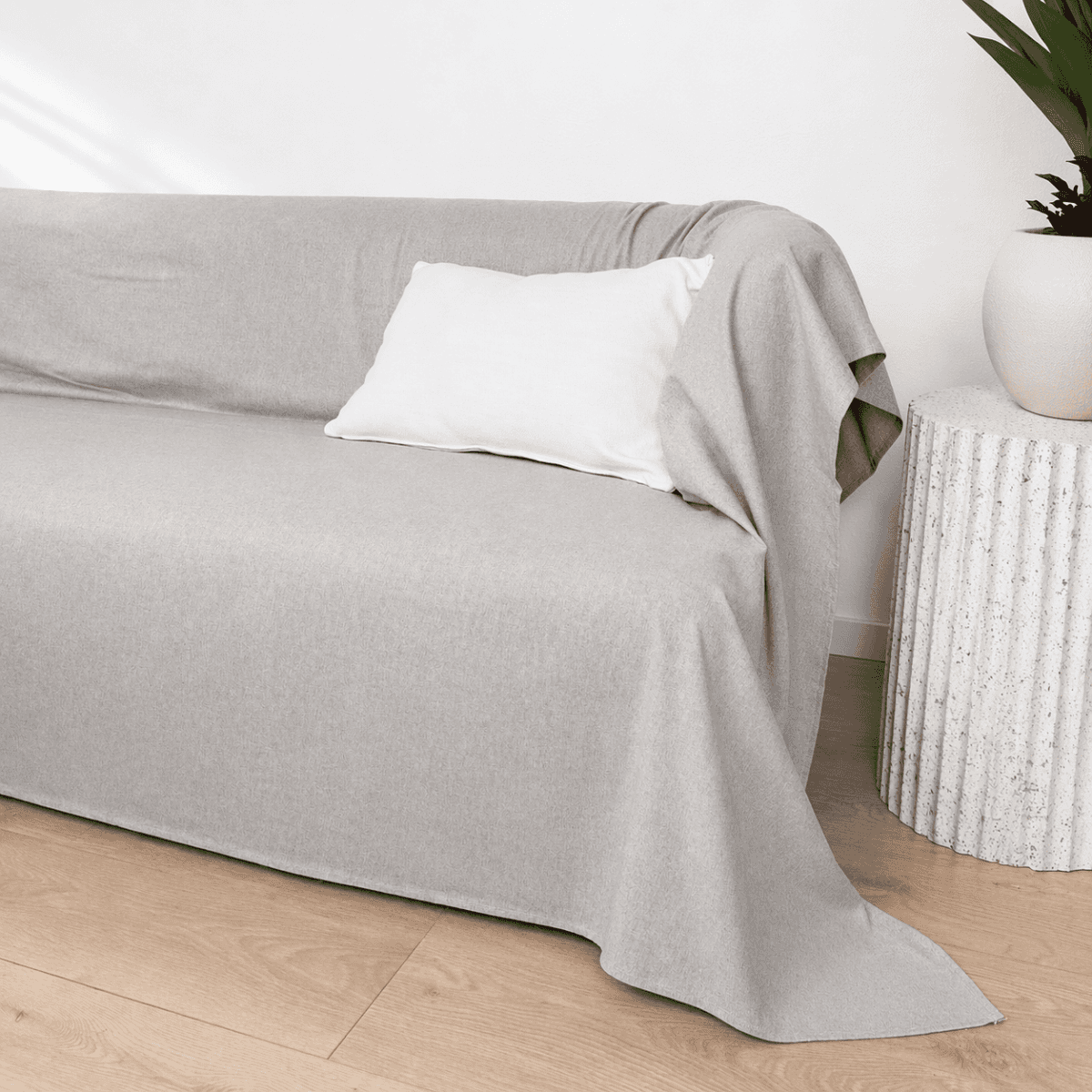 Copridivano - Copritutto Tinta Unita Easy Grigio in cotone (2 misure) | Pietro Zanetti Home Immagine del prodotto Copridivano - Copritutto Tinta Unita Easy Grigio in cotone (2 misure) | Pietro Zanetti Home