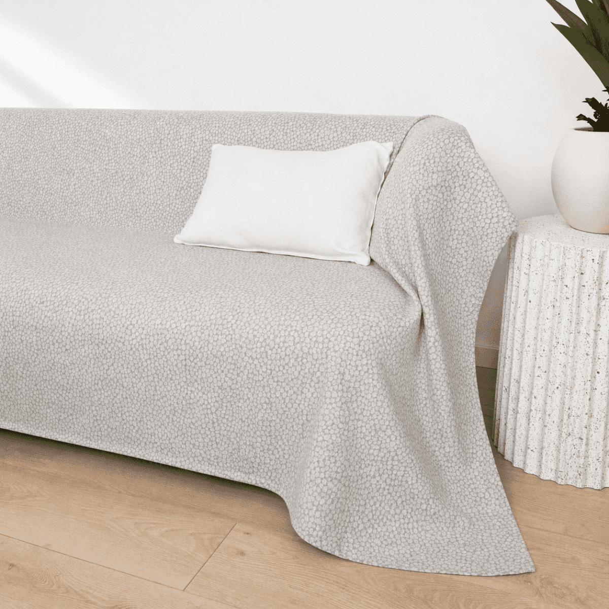 Copridivano - Copritutto Noa Grigio in cotone (2 misure) | Pietro Zanetti Home Immagine del prodotto Copridivano - Copritutto Noa Grigio in cotone (2 misure) | Pietro Zanetti Home