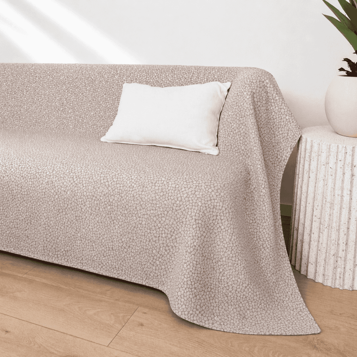 Copridivano - Copritutto Noa Tortora in cotone (2 misure) | Pietro Zanetti Home Immagine del prodotto Copridivano - Copritutto Noa Tortora in cotone (2 misure) | Pietro Zanetti Home