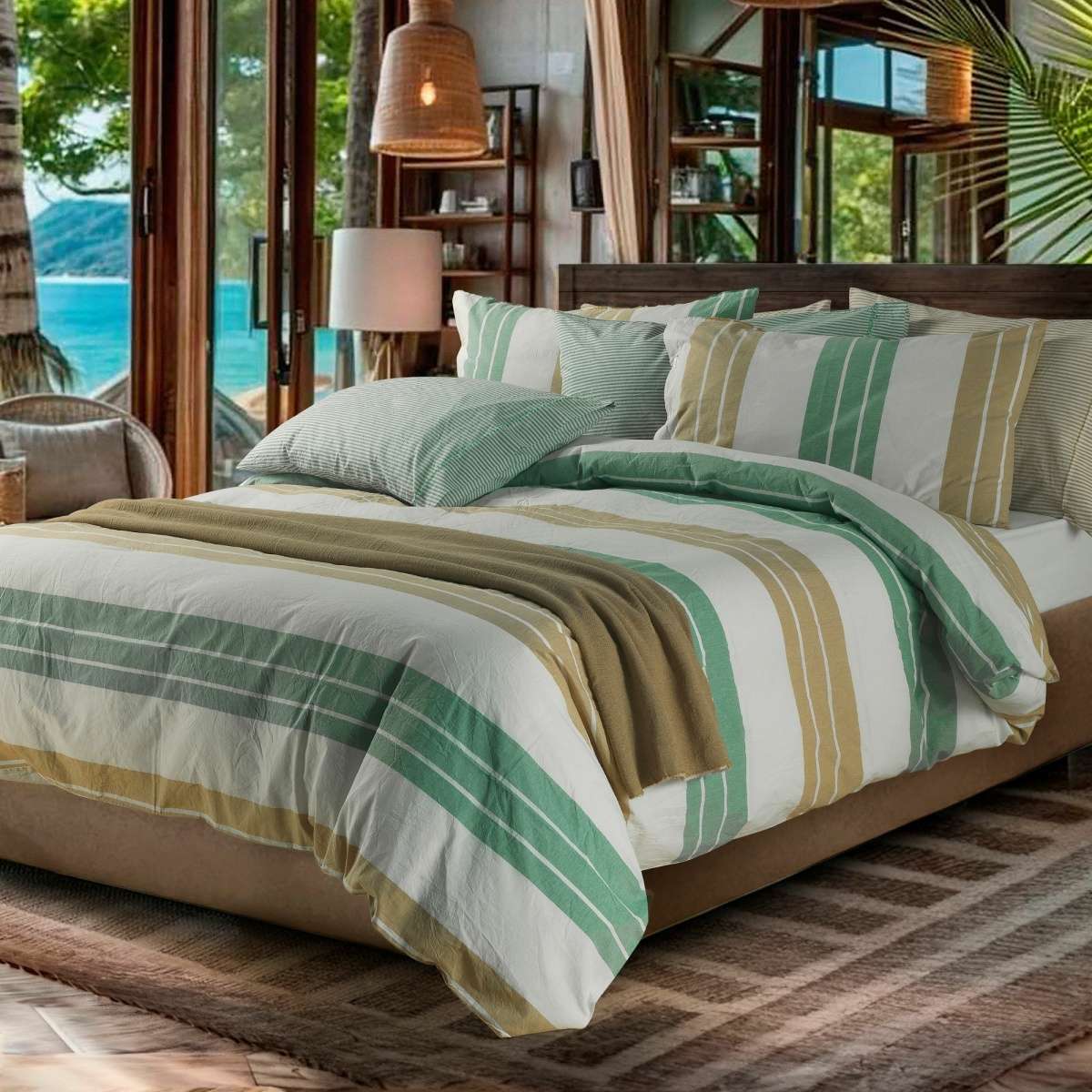 Copripiumino Matrimoniale Giada No stiro - 3 Colori | Govina Biancheria per la Casa Immagine del prodotto Copripiumino Matrimoniale Giada No stiro - 3 Colori | Govina Biancheria per la Casa