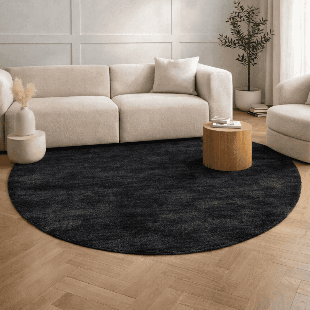 Tappeto Rotondo Savoy Tinta Unita Antracite - 3 Misure | Pietro Zanetti Home Immagine del prodotto Tappeto Rotondo Savoy Tinta Unita Antracite - 3 Misure | Pietro Zanetti Home
