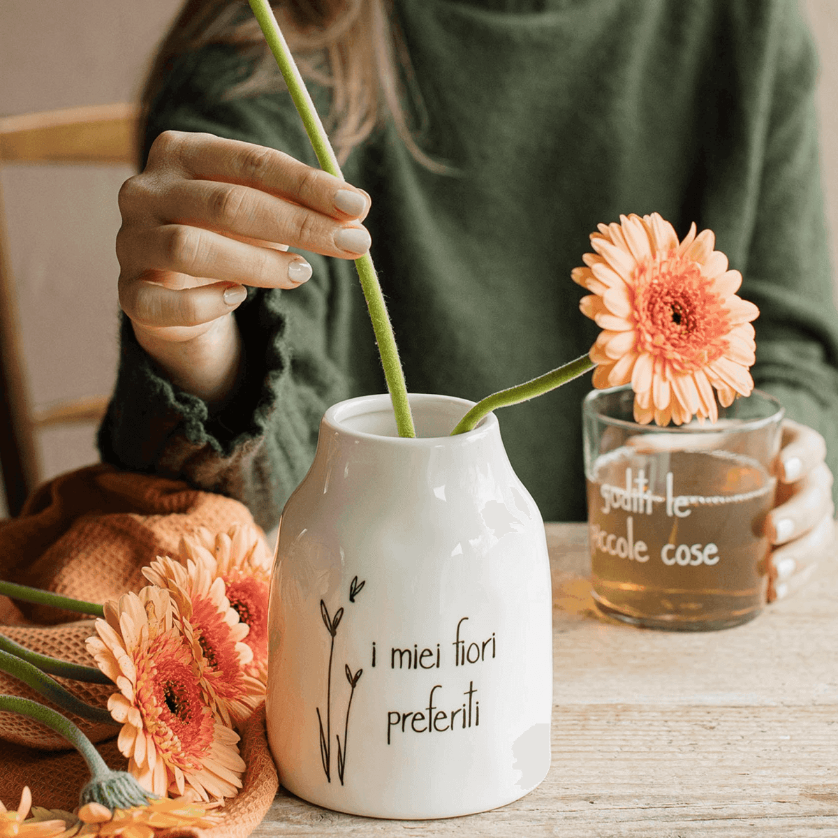 Vaso in Ceramica I Miei Fiori Preferiti 10 x h13 cm S | Simple Day Immagine del prodotto Vaso in Ceramica I Miei Fiori Preferiti 10 x h13 cm S | Simple Day