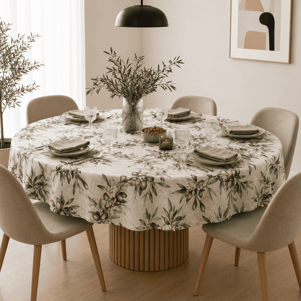Tovaglia Rotonda Antimacchia Olea diam 180 cm | Pietro Zanetti Home Immagine del prodotto Tovaglia Rotonda Antimacchia Olea diam 180 cm | Pietro Zanetti Home