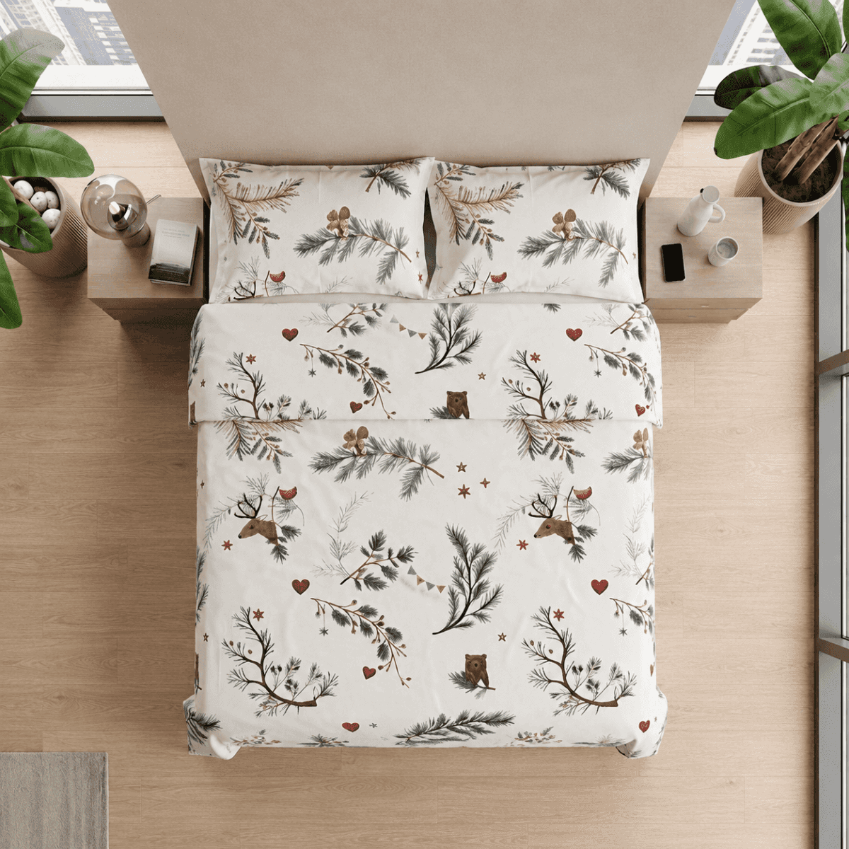 Completo Letto Matrimoniale Rudy in Percalle di Cotone | Tessitura Toscana Telerie Immagine del prodotto Completo Letto Matrimoniale Rudy in Percalle di Cotone | Tessitura Toscana Telerie