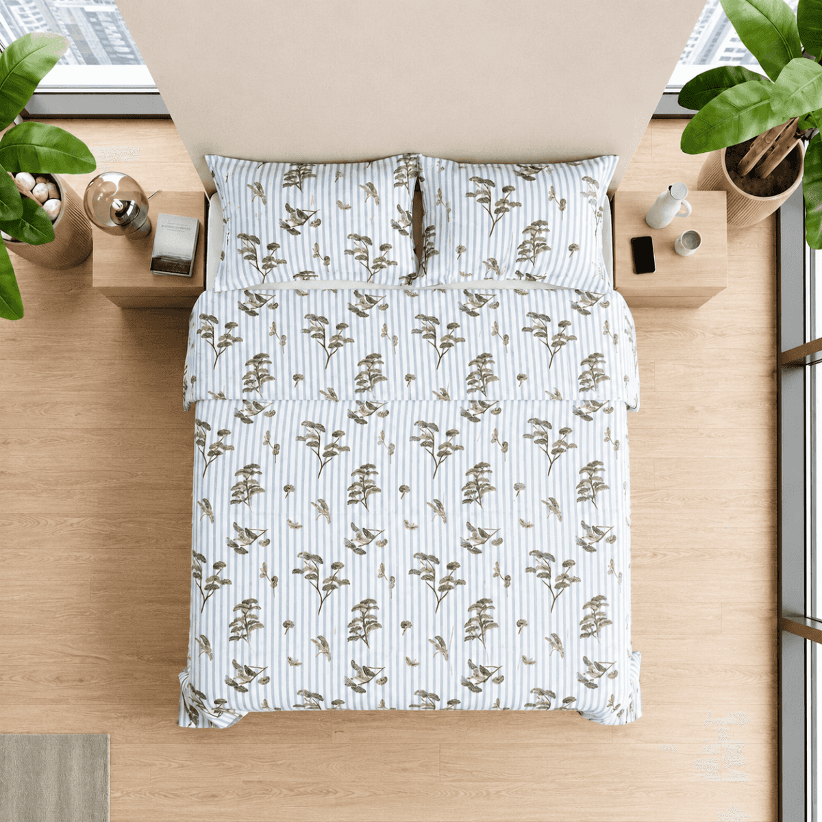 Completo Letto Matrimoniale Izumi in Raso di Cotone | Tessitura Toscana Telerie Immagine del prodotto Completo Letto Matrimoniale Izumi in Raso di Cotone | Tessitura Toscana Telerie