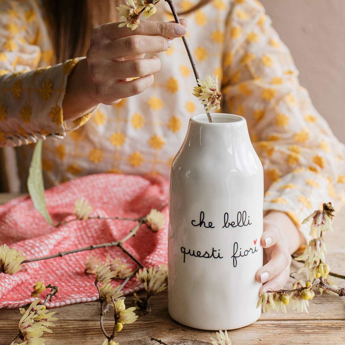 Vaso in Ceramica Che Belli Questi Fiori 8,5 x h19 cm M | Simple Day Immagine del prodotto Vaso in Ceramica Che Belli Questi Fiori 8,5 x h19 cm M | Simple Day