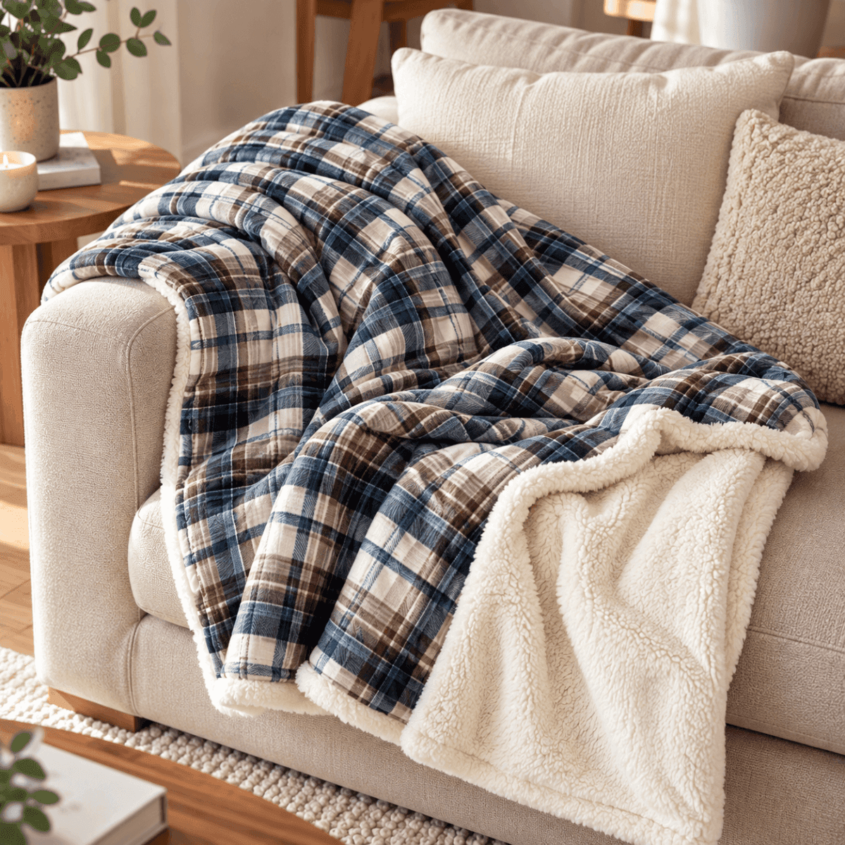 Coperta Singola Dudu in Morbida Flanella Jacquard Retro Sherpa - 2 Colori | Pietro Zanetti Home Immagine del prodotto Coperta Singola Dudu in Morbida Flanella Jacquard Retro Sherpa - 2 Colori | Pietro Zanetti Home