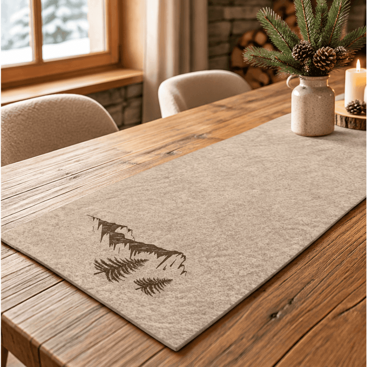 Runner in Feltro Nordico 80x40 cm - 2 Colori | Daunex Immagine del prodotto Runner in Feltro Nordico 80x40 cm - 2 Colori | Daunex