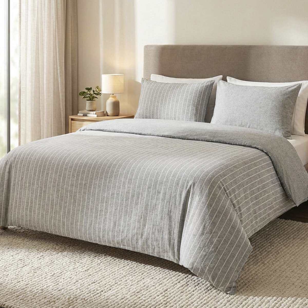 Copripiumino Matrimoniale Scandinavia 100% Cotone Tinto in Filo - 2 Colori | Daunex Immagine del prodotto Copripiumino Matrimoniale Scandinavia 100% Cotone Tinto in Filo - 2 Colori | Daunex