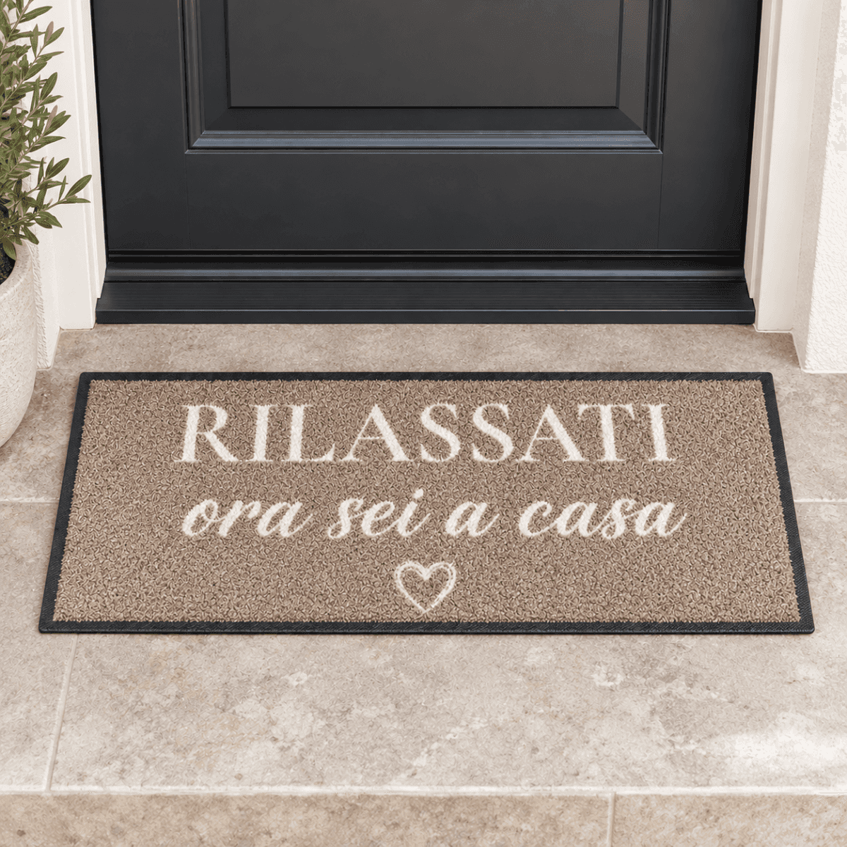 Tappeto In-Outdoor "Rilassati Ora sei a Casa" 30x75cm | Pietro Zanetti Home Immagine del prodotto Tappeto In-Outdoor "Rilassati Ora sei a Casa" 30x75cm | Pietro Zanetti Home