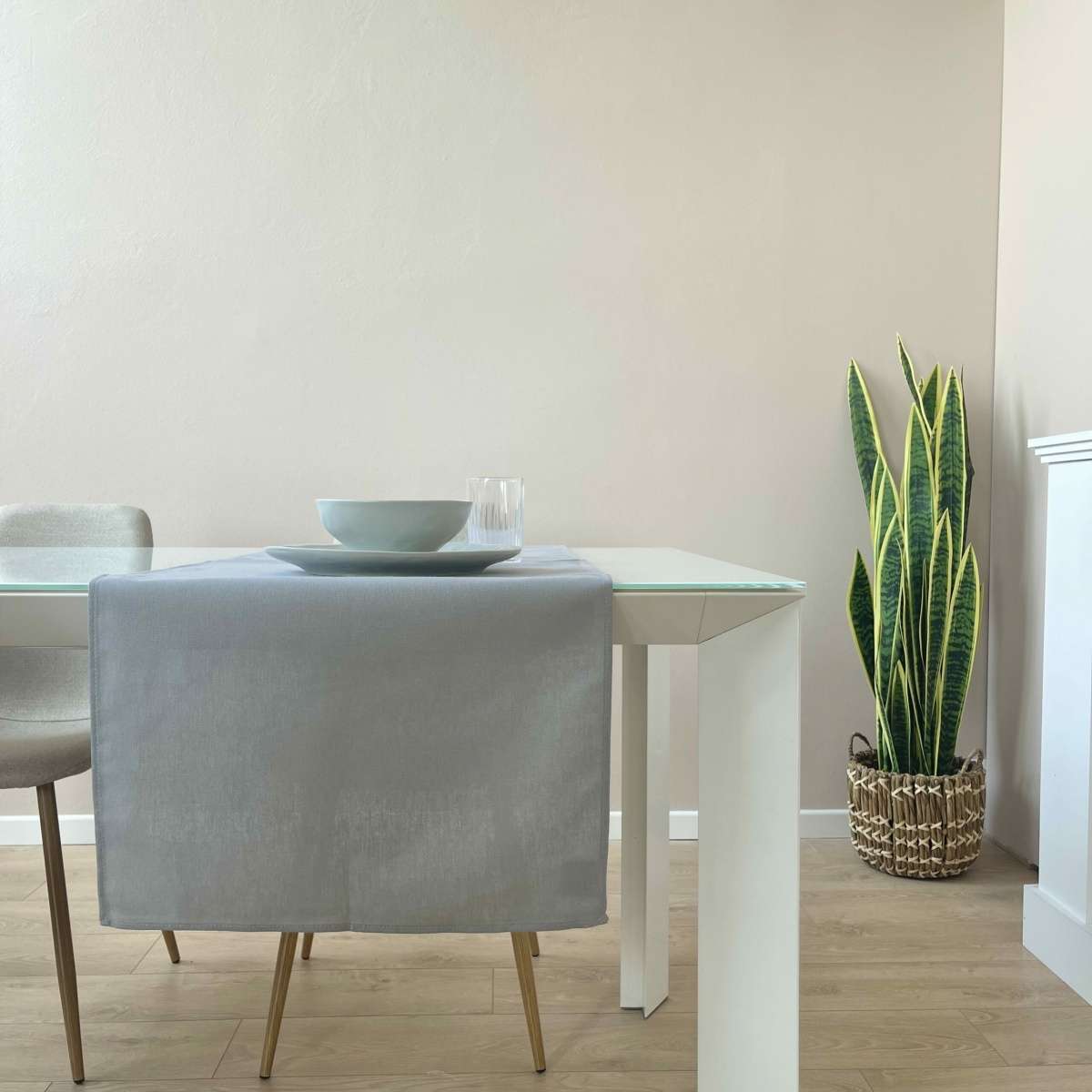 Tovaglia Runner Da Tavola In Tessuto Poliestere - Grigio, 140x220 Cm, Antimacchia, Oeko Tex