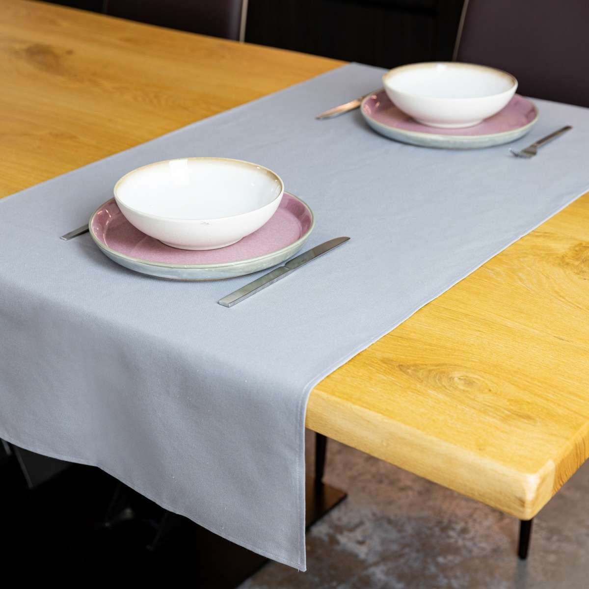 Runner Da Tavolo 5 Metri Grigio In Vello Decorato | Striscia Centrotavola Per Matrimoni E Feste, Larghezza 30 Cm